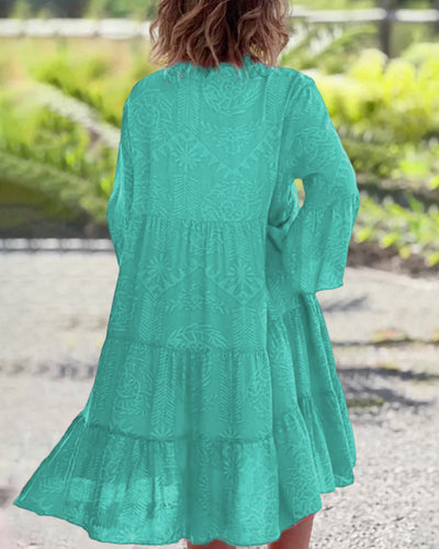 Kleid mit Ärmeln und geometrischem Boho-Print