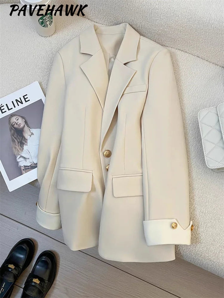 Frauen Langarm Büro Dame Blazer Herbst