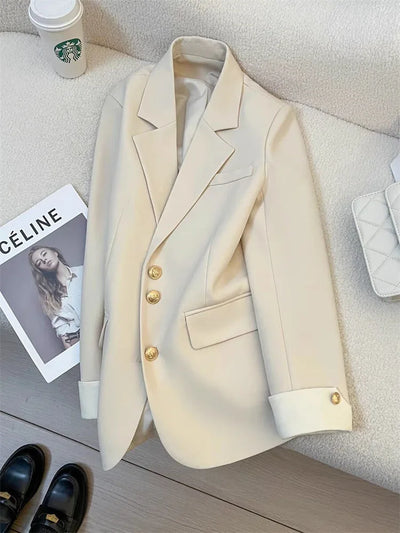 Frauen Langarm Büro Dame Blazer Herbst