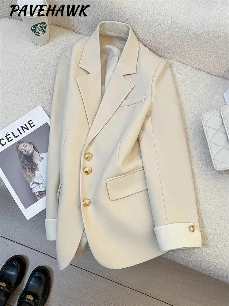 Frauen Langarm Büro Dame Blazer Herbst