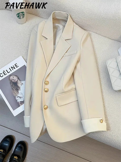 Frauen Langarm Büro Dame Blazer Herbst