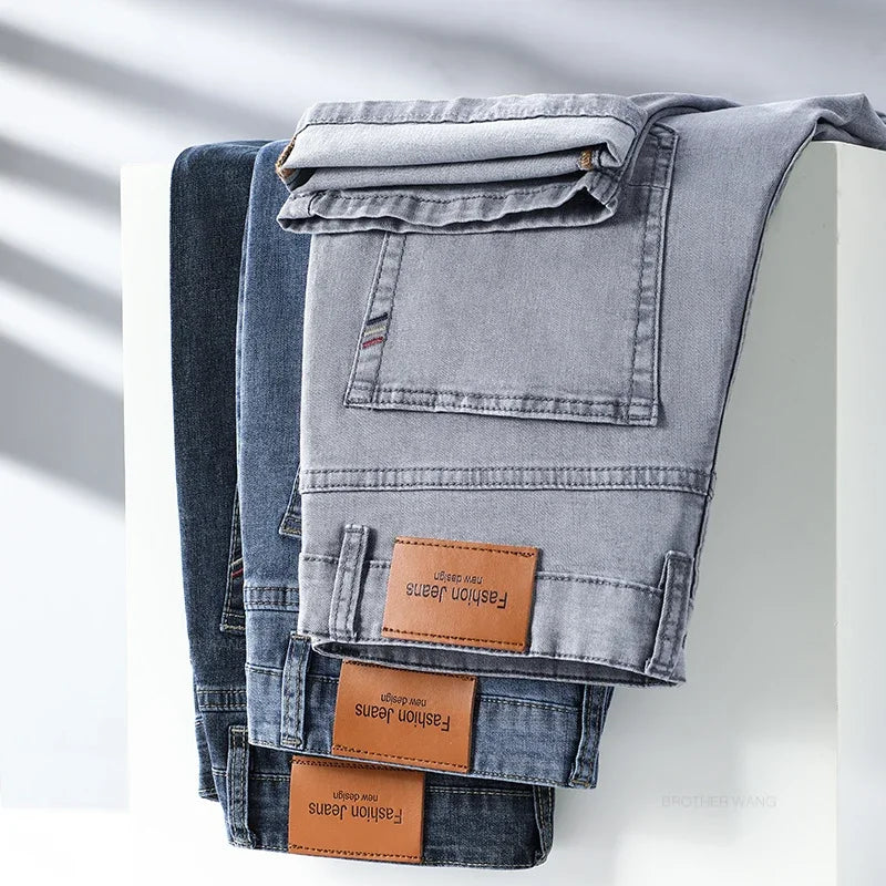 Sommer Dünne Herren Elastische Baumwolle Jeans Mode