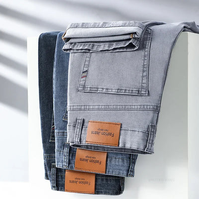 Sommer Dünne Herren Elastische Baumwolle Jeans Mode