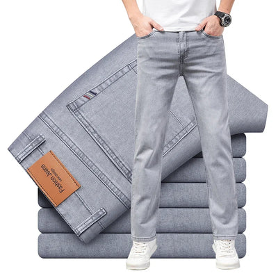 Sommer Dünne Herren Elastische Baumwolle Jeans Mode