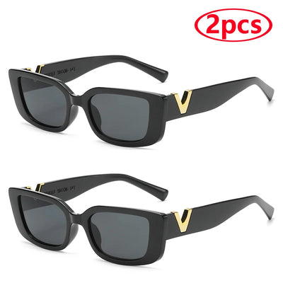 Mode Rechteck Sonnenbrille Frauen Luxus
