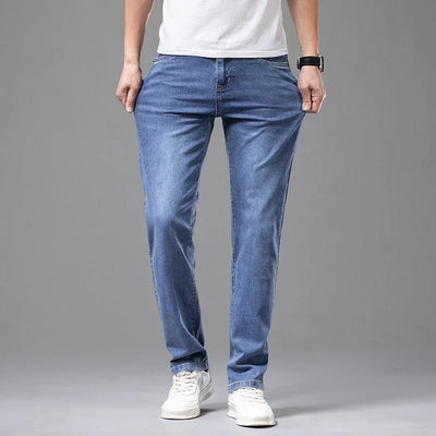 Sommer Dünne Herren Elastische Baumwolle Jeans Mode