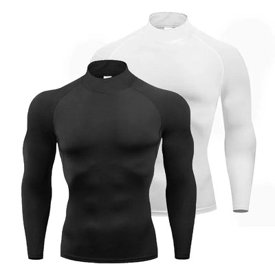 Herren Lauf-T-Shirts Kompression Langarm