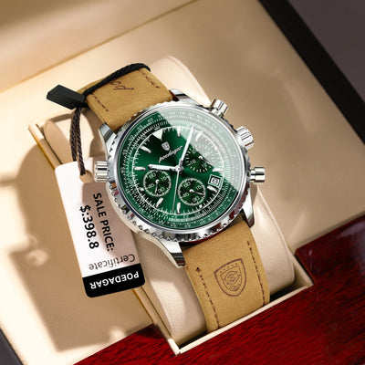 POEDAGAR Luxus Herrenuhr Quarz Wasserdicht