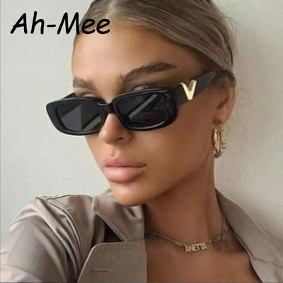 Mode Rechteck Sonnenbrille Frauen Luxus
