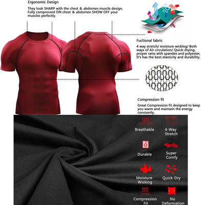 Kompressions-T-Shirt für Herren, Sommer-Sportbekleidung