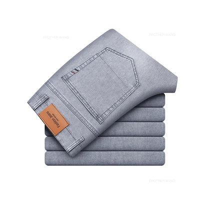 Sommer Dünne Herren Elastische Baumwolle Jeans Mode