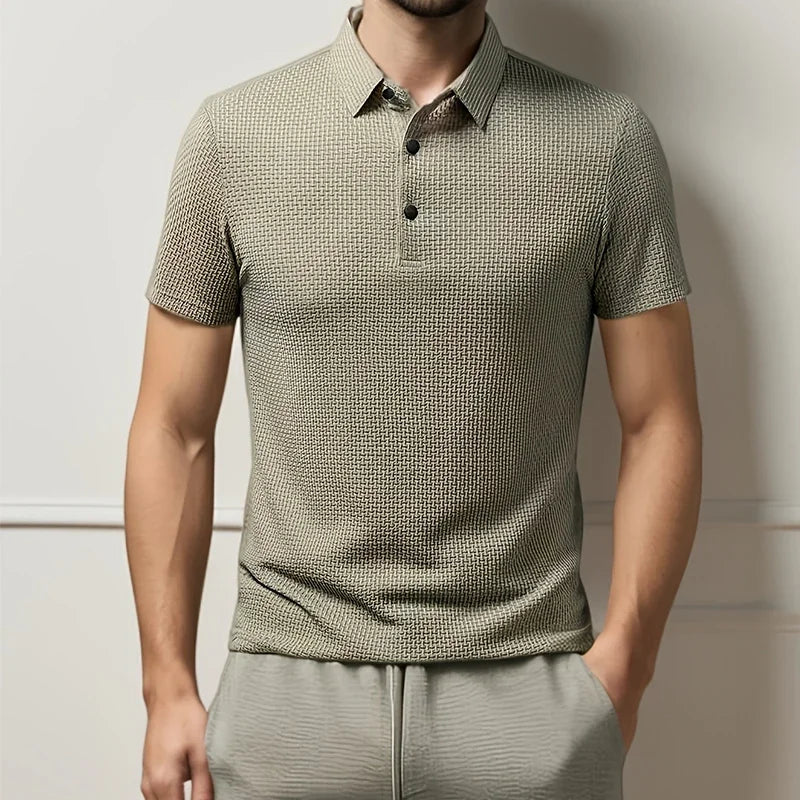 Neu Herren Business Casual Kurzarm Knochen