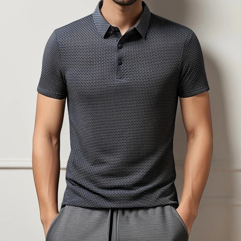 Neu Herren Business Casual Kurzarm Knochen
