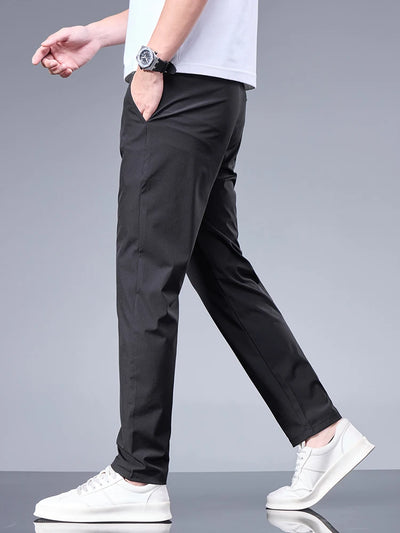 Sommer Business Ice Silk Hosen Gerade Elastische