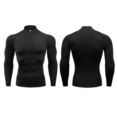 Herren Lauf-T-Shirts Kompression Langarm