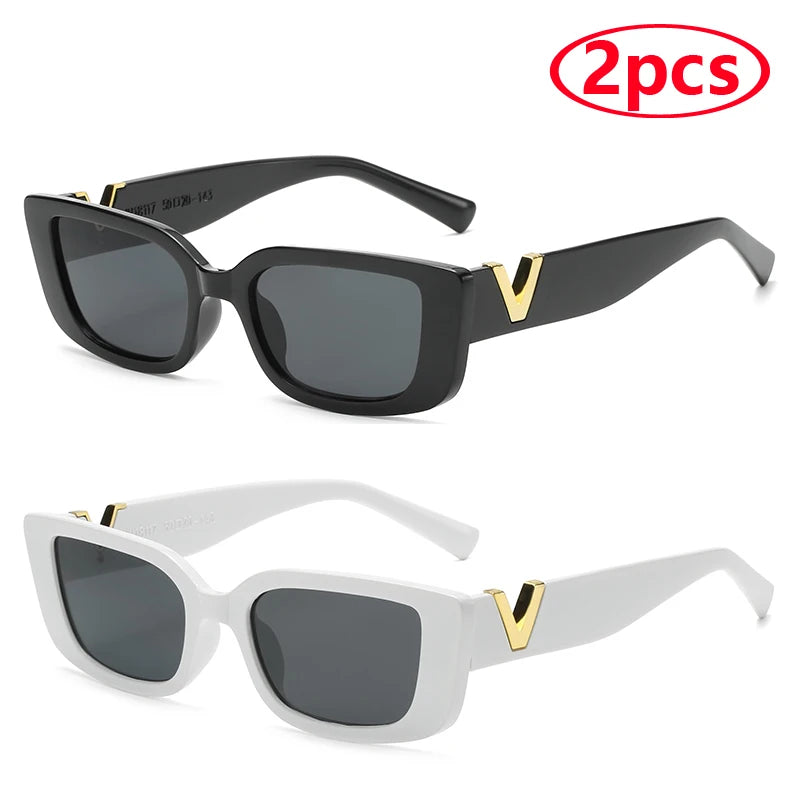 Mode Rechteck Sonnenbrille Frauen Luxus