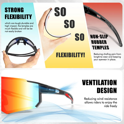 SCVCN Outdoor-Fahrrad-Sonnenbrille für Herren, Rennrad