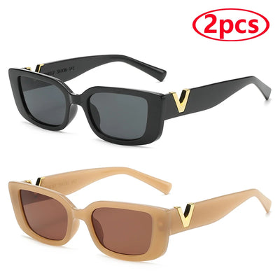 Mode Rechteck Sonnenbrille Frauen Luxus