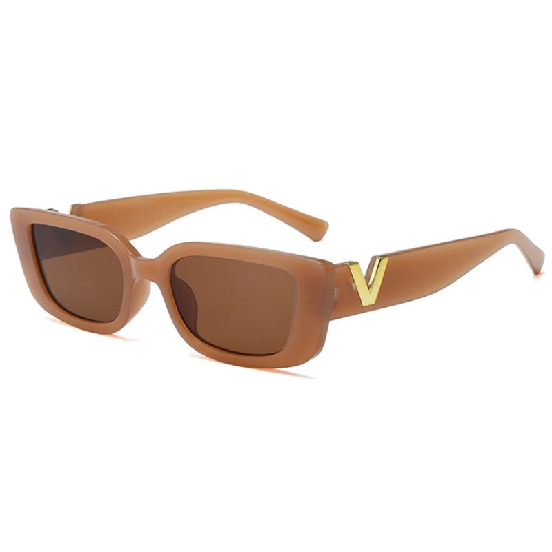 Mode Rechteck Sonnenbrille Frauen Luxus