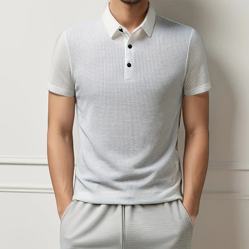 Neu Herren Business Casual Kurzarm Knochen