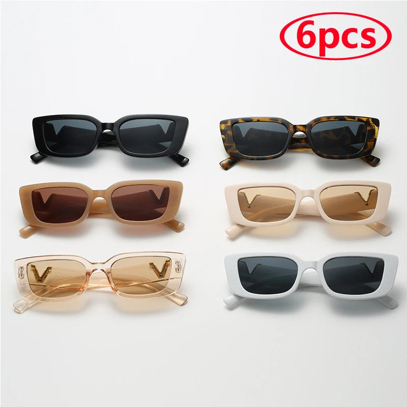 Mode Rechteck Sonnenbrille Frauen Luxus