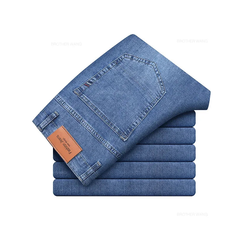 Sommer Dünne Herren Elastische Baumwolle Jeans Mode