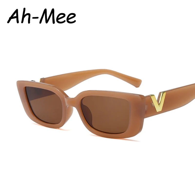 Mode Rechteck Sonnenbrille Frauen Luxus