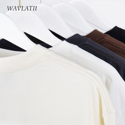 WAVLATII Übergroße Sommer-T-Shirts für Damen