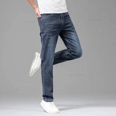 Sommer Dünne Herren Elastische Baumwolle Jeans Mode