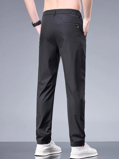 Sommer Business Ice Silk Hosen Gerade Elastische